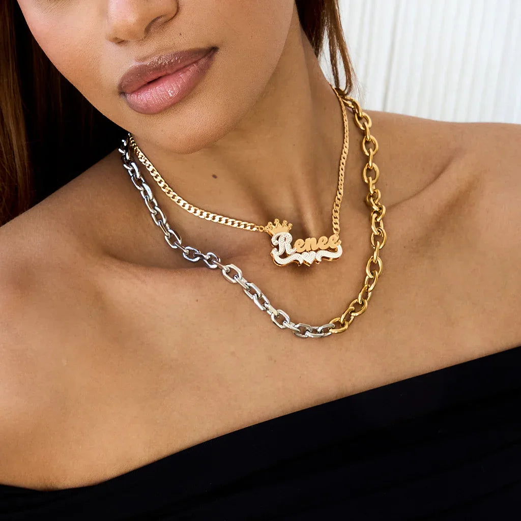 XL Two-Tone Link Chain - Virella Jewelry