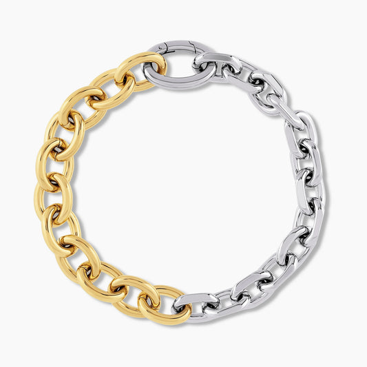 XL Two-Tone Link Bracelet - Virella Jewelry